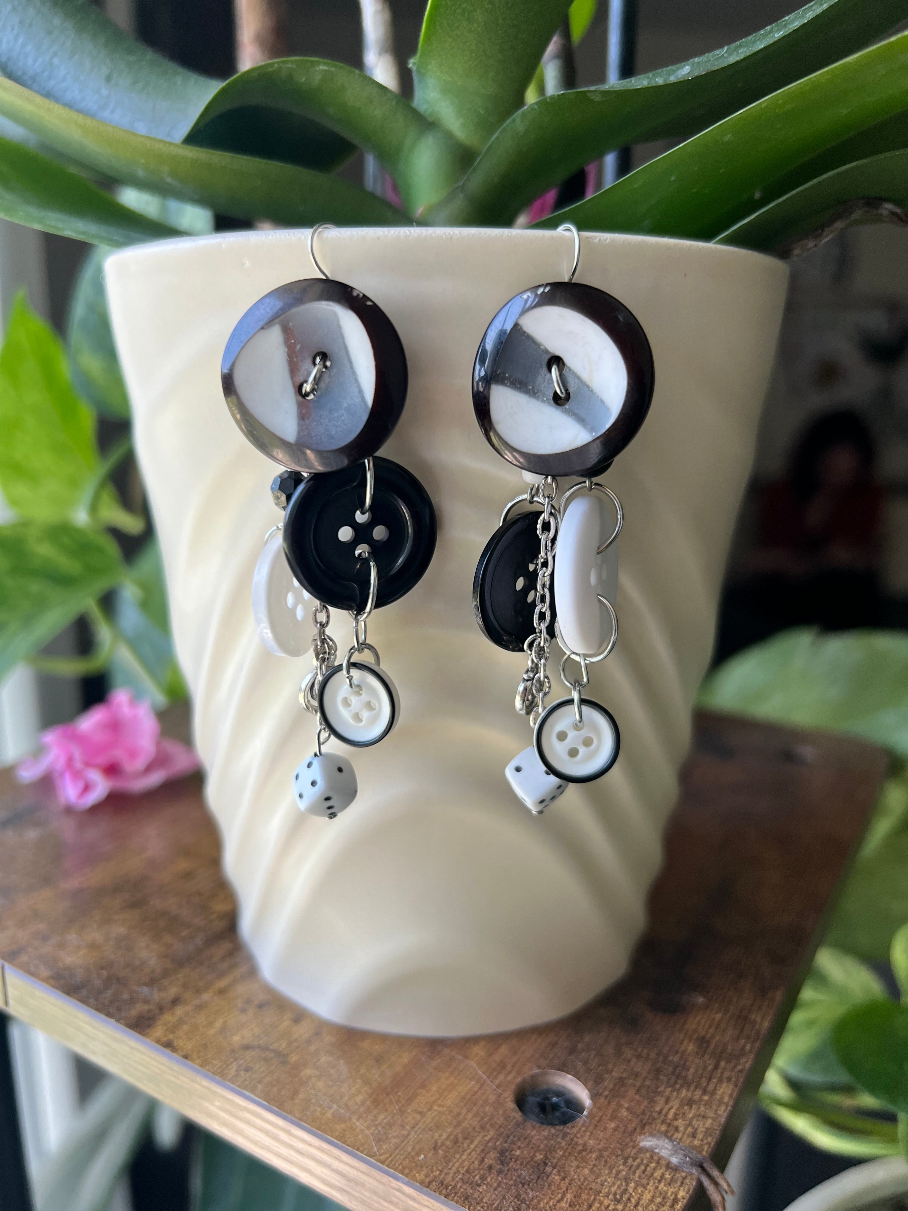 Black & White Earth Angel Earrings