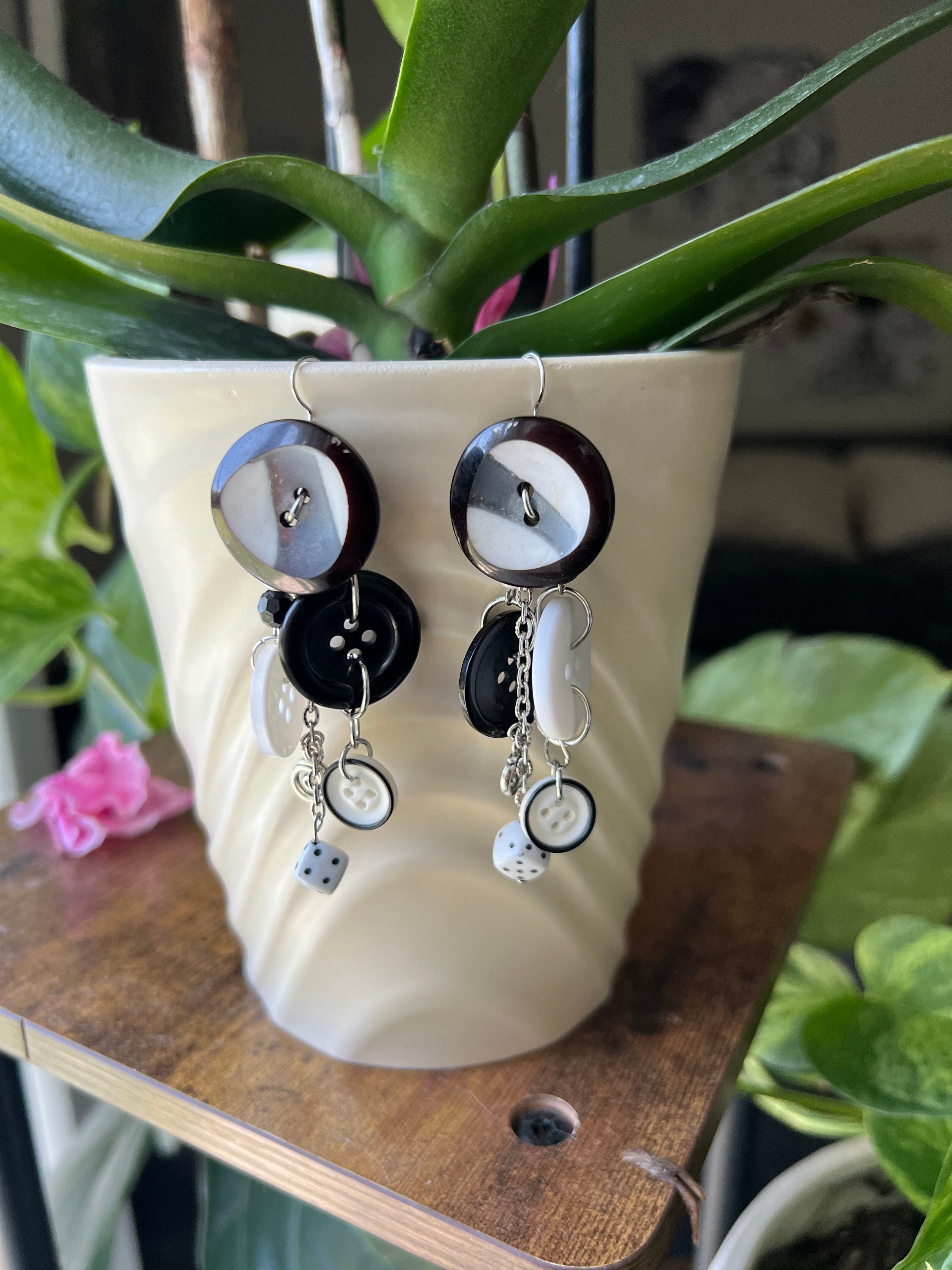 Black & White Earth Angel Earrings