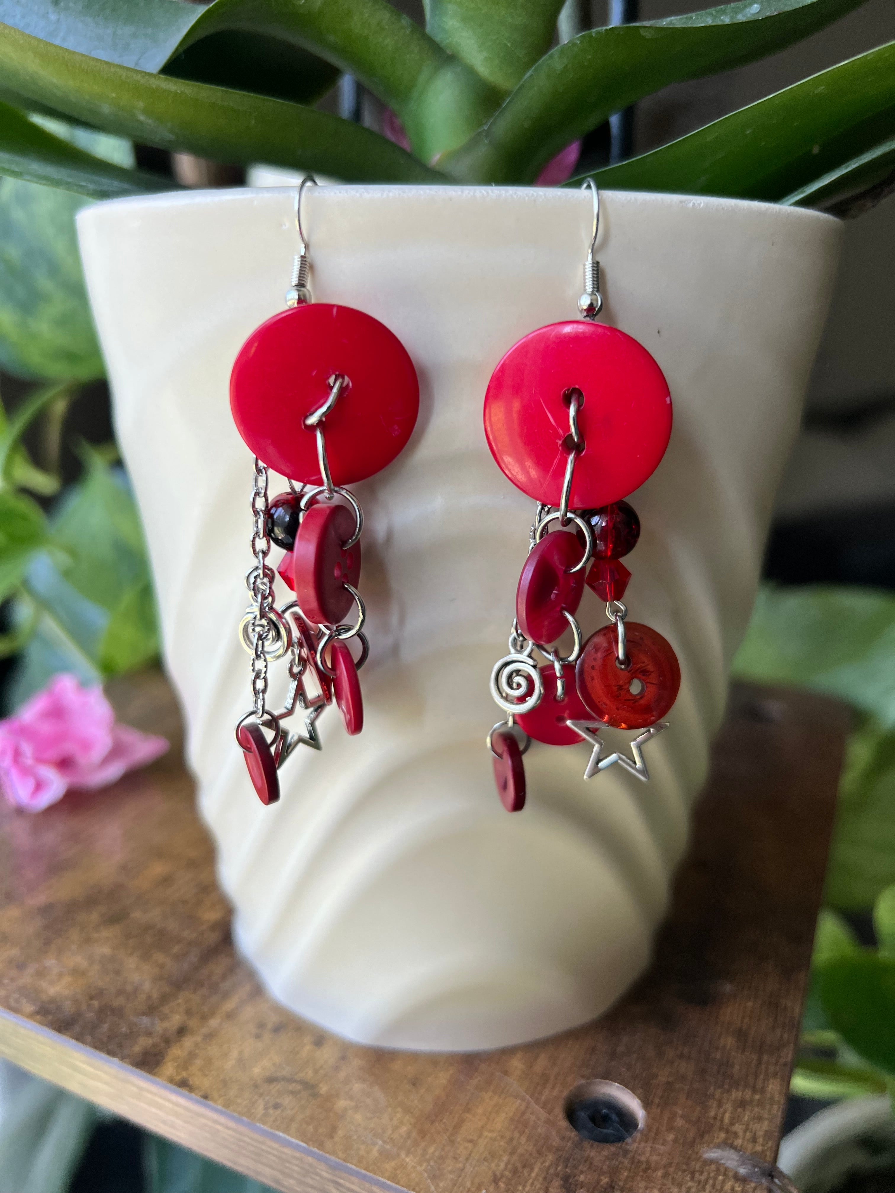 Red Earth Angel Earrings
