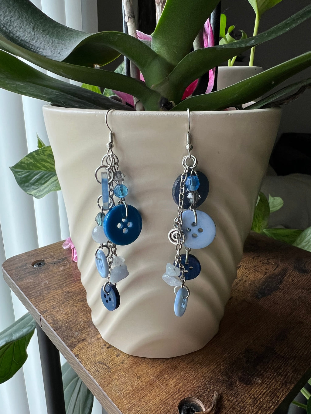 Blue Earth Angel Earrings