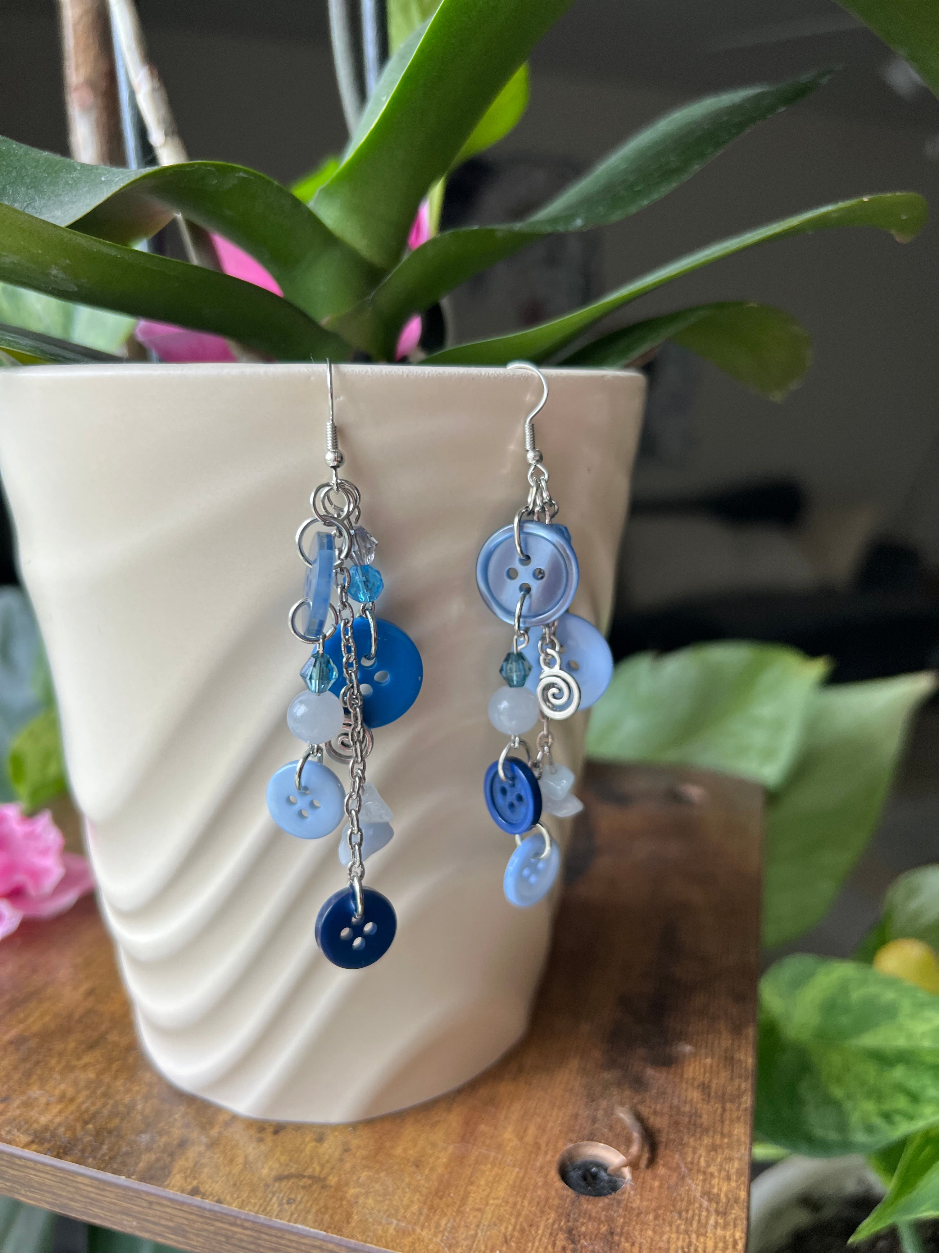 Blue Earth Angel Earrings