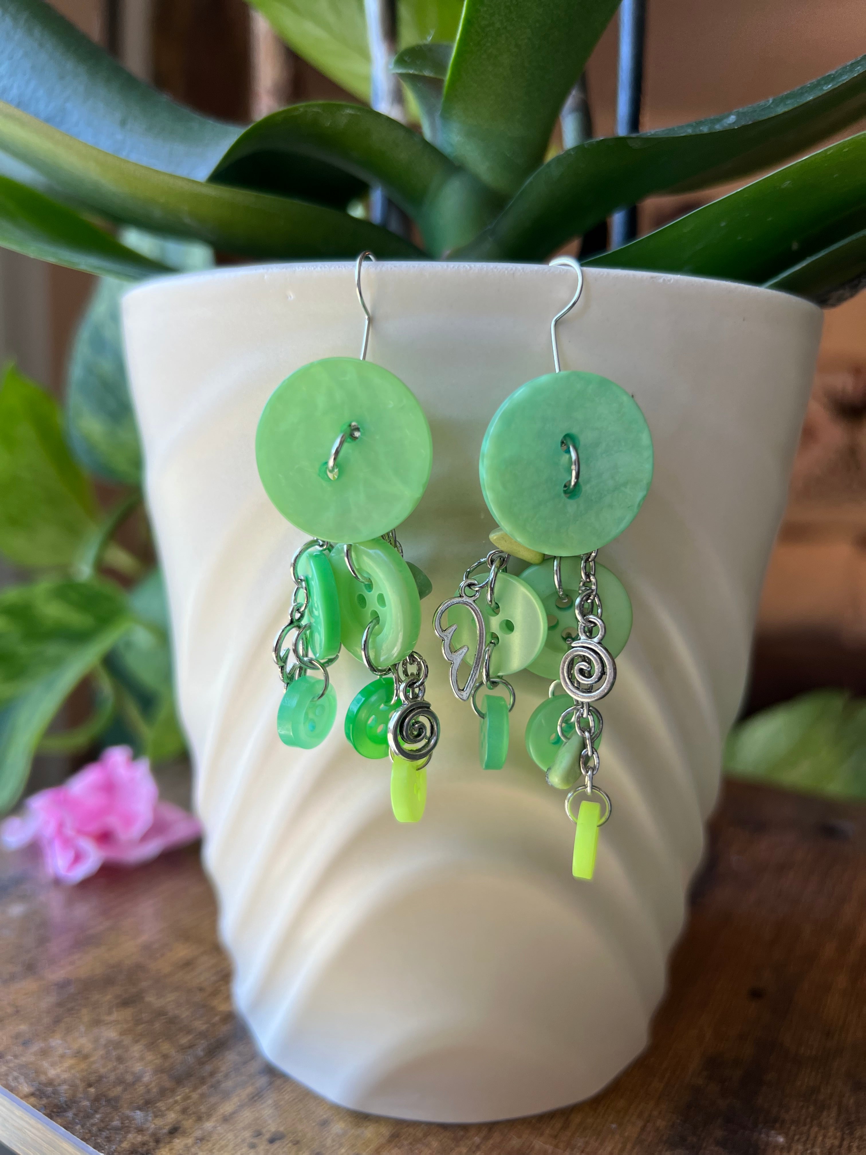 Green Earth Angel Earrings