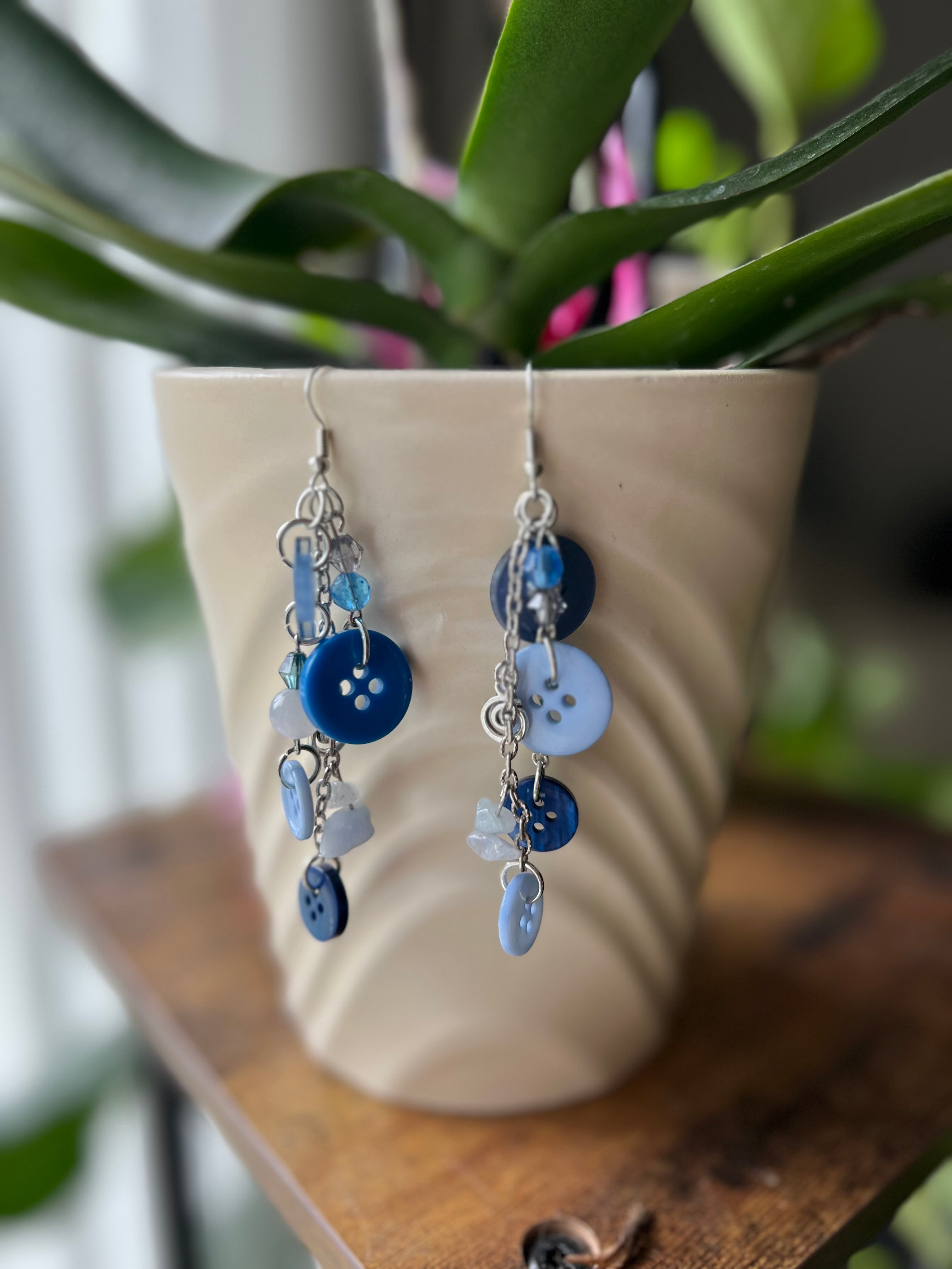 Blue Earth Angel Earrings
