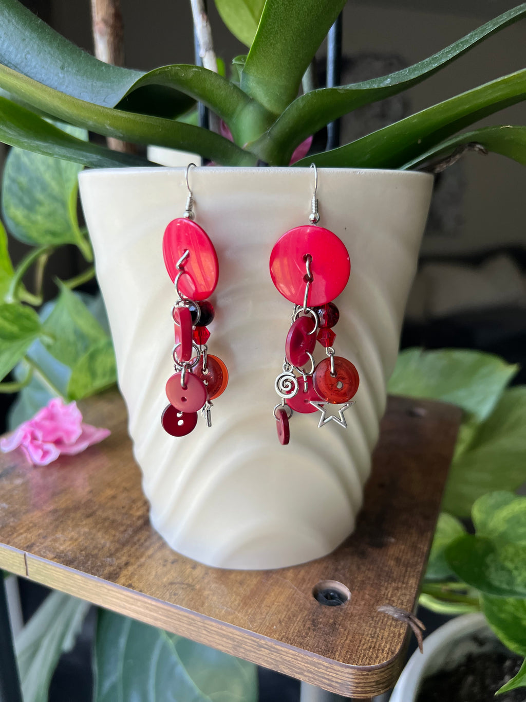 Red Earth Angel Earrings