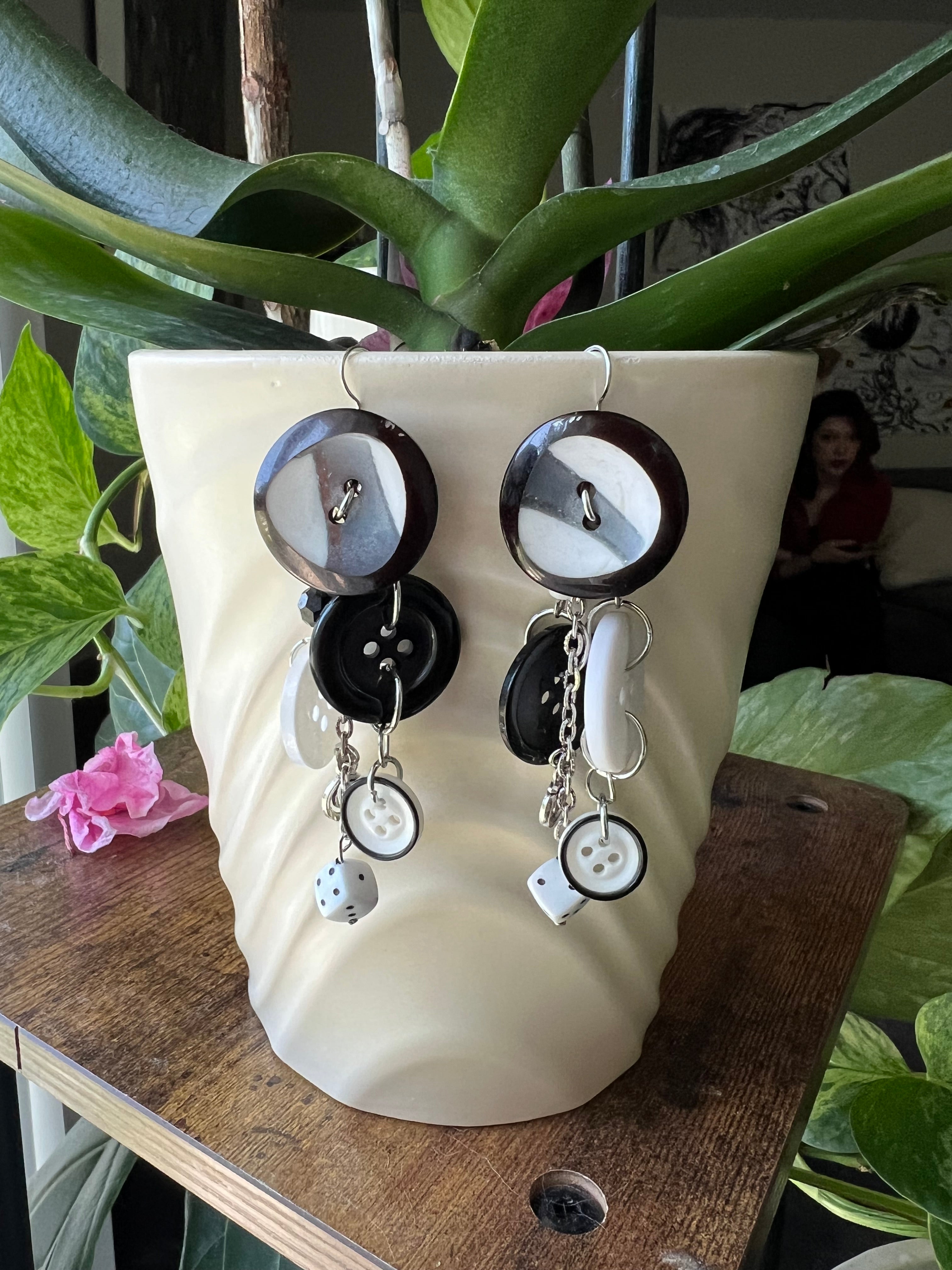 Black & White Earth Angel Earrings